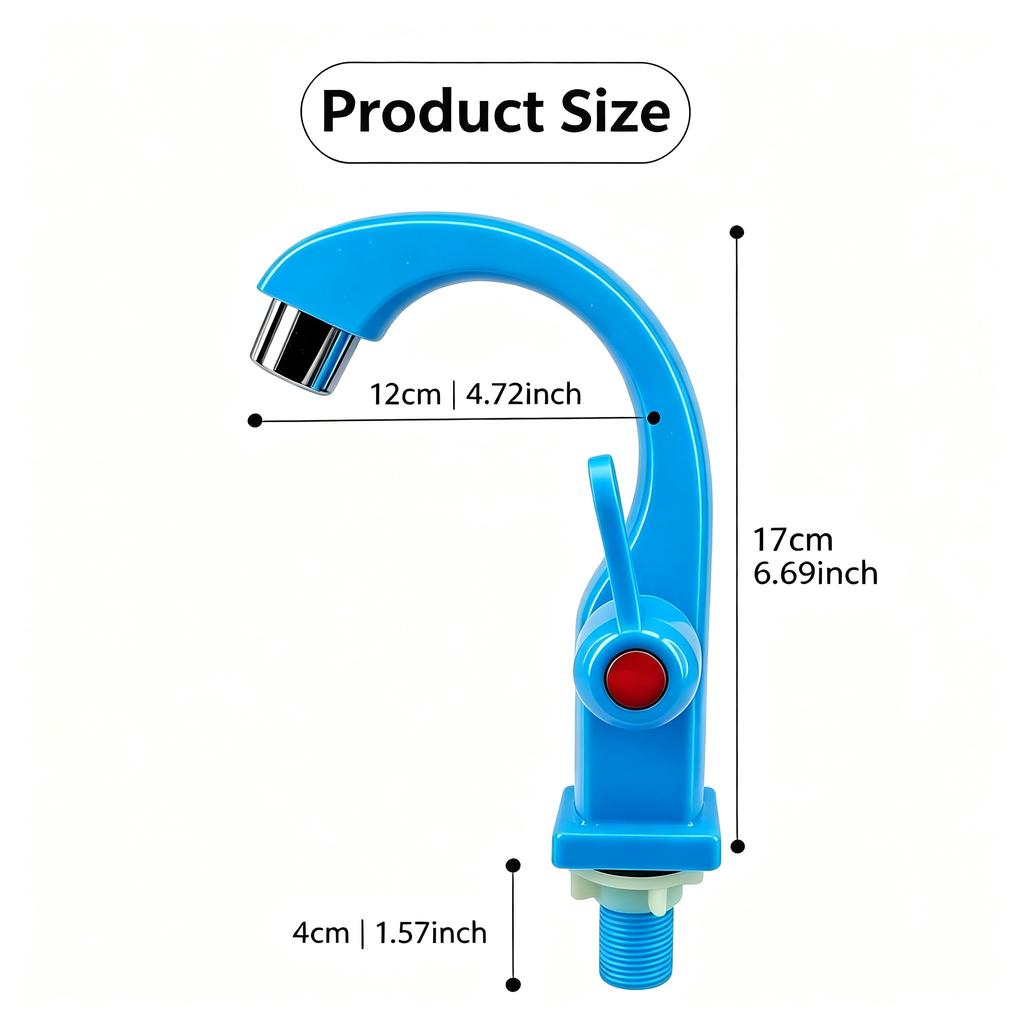 1 PC Creative Simple Plastic Steel Faucet Multi-Color Kitchen Bathroom Outdoor Garden Water-Saving Single Handle Tap