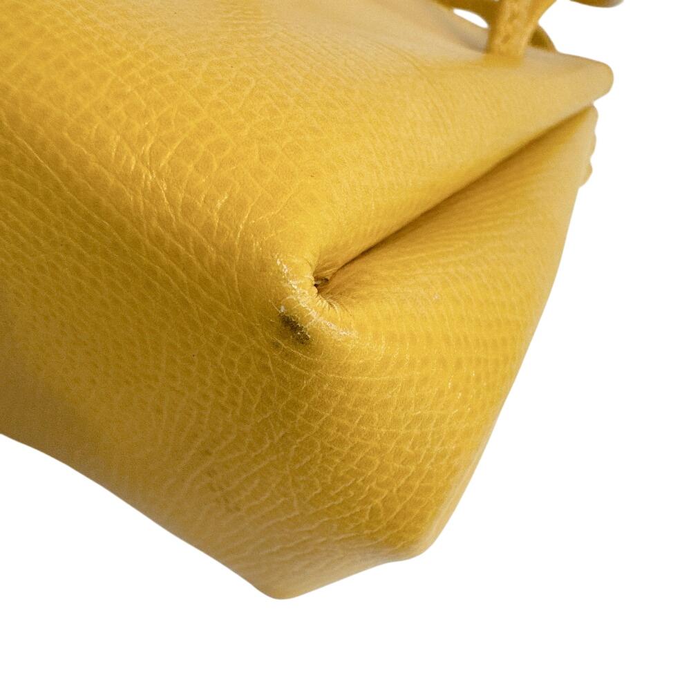 Hermes Purse Leather Vespa Pouch Yellow Leather Used