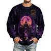 Men's Halloween Printed Long Sleeve Sweatshirt Round Neck Casual Pullover