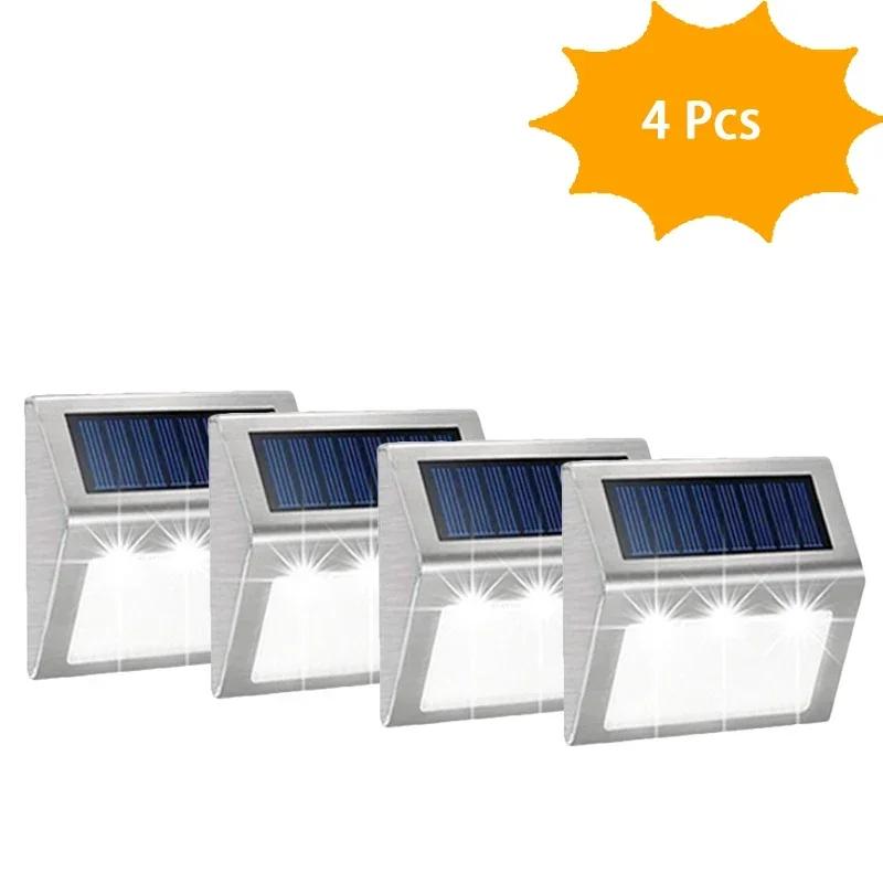 Solar Lights LED Stainless Steel Outdoor Deck Lights Solar Powered Waterproof Step Light for Outside Backyard Fen Stair