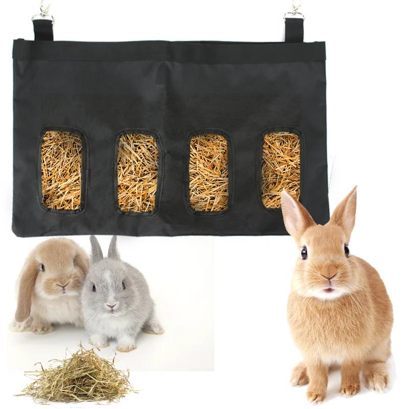 Feeding Dispenser Container Hanging Pouch Feeder Holder For Rabbit Guinea Pig Small Animals Pets Pet Supplies Hay Bag