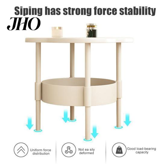 2-Tier Coffee Table Flower Shaped Side with Open Storage Shelf Multifunctional Sofa Nightstands Living Room Bedroom Office Couch Bedside Decorative