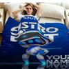 1PC ASTRO BOT Custom Name Patterned Flannel Blanket Suitable For All Seasons for Home Decor Warmth and Comfort Gifts Holiday Present