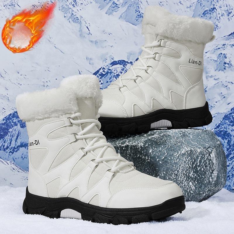 

Men s Winter Warm Snow Boots With Faux Fur Lined Waterproof Non-Slip Ankle Booties for Men Comfort Outdoor Lace-Up Hiking Shoes Walking Work Boots 48