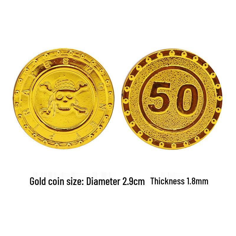 100-Piece Pirate Treasure Chest Coins: Decorative Halloween Figurines for Pirate Themes