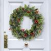 2025 Christmas Wreath Front Door Wreath with Lights Window Wall Garland Christmas Decoration Art Wreath Ornaments 20/30/32/40CM