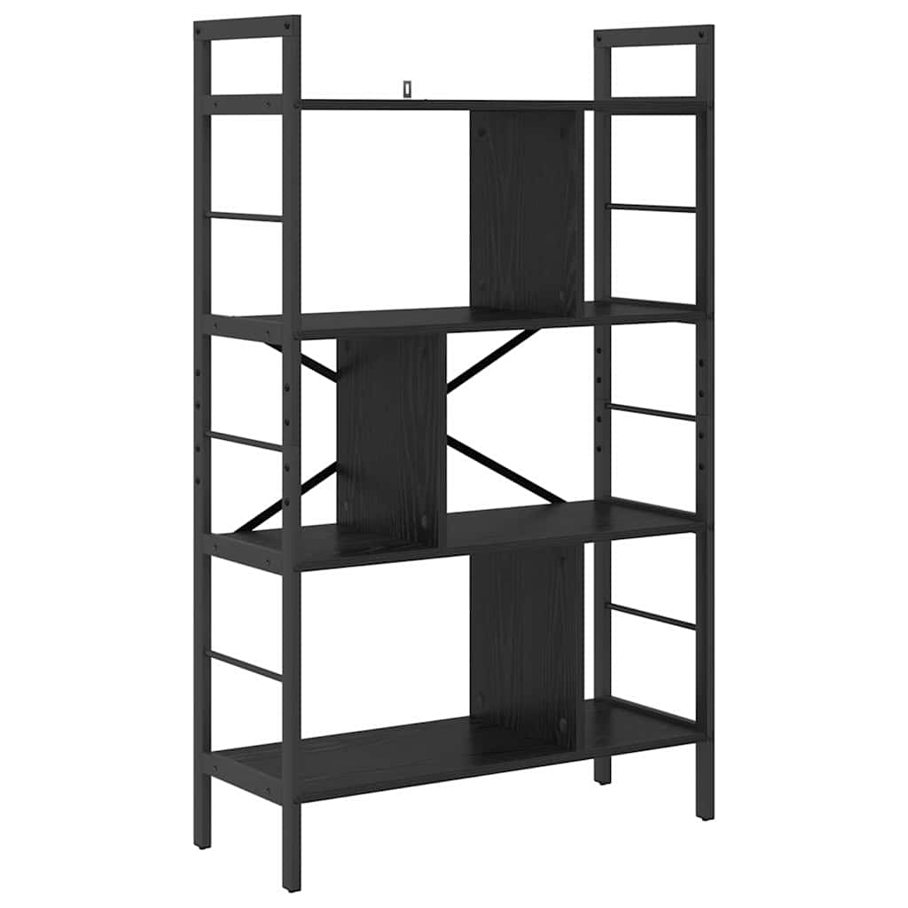 Bookshelf Black Oak Effect 75 X 30 X 123.5 Cm
