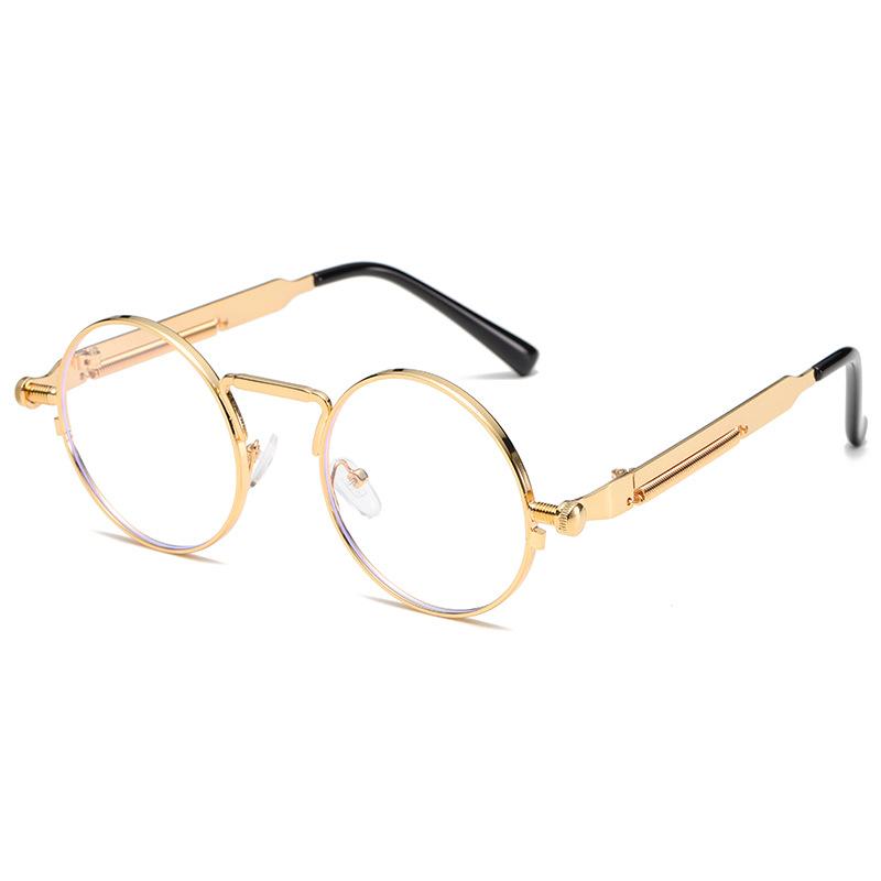 Metal Vintage Punk Style Sunglasses Men Retro Round Y2K Cyberpunk Women Sun Glasses Fashion Eyewear  Mujer UV400