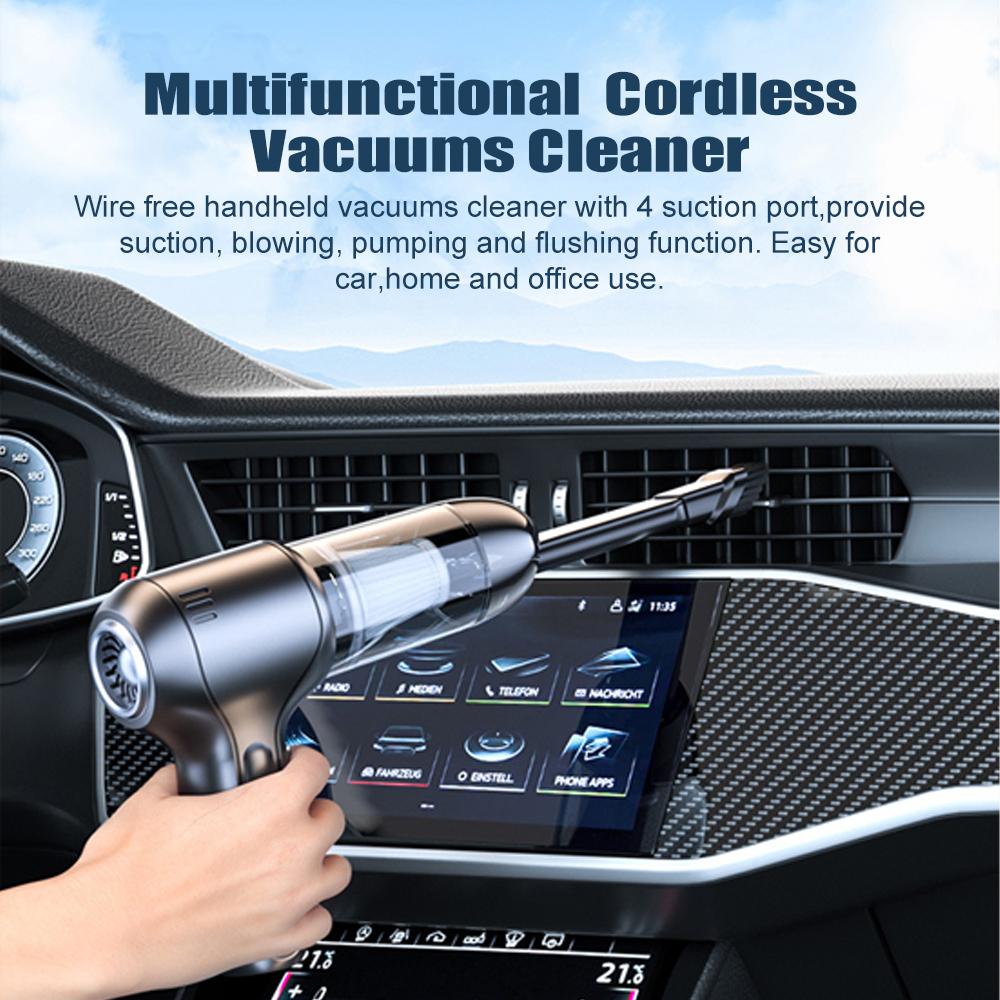 4-in-1-Multifunktions-Auto-Staubsauger, tragbarer kabelloser Hand-Auto-Staubsauger, robust