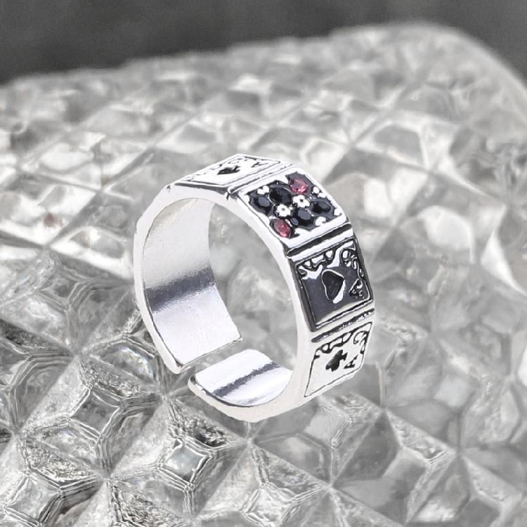 Poker Rings Gothic Diamonds-encrusted Adjustable Rings Women Party Casual Rings