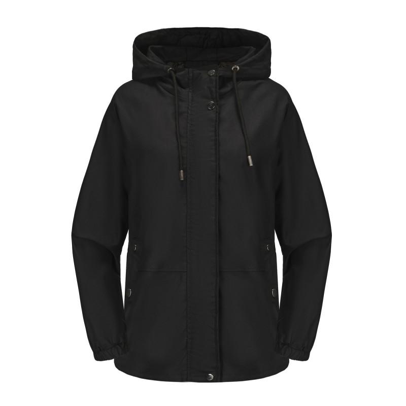 Leichte Damen Kapuzen-Windbreakerjacke Lockere Passform Lässige Oberbekleidung