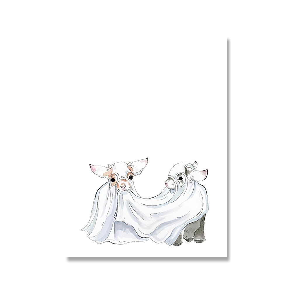 

Винтажный жуткий призрак кот летучая мышь принт Хэллоуин настенная живопись холст картина опоссум плакат с изображением животных настенная картина гостиная домашний декор 21x30cm No Framed