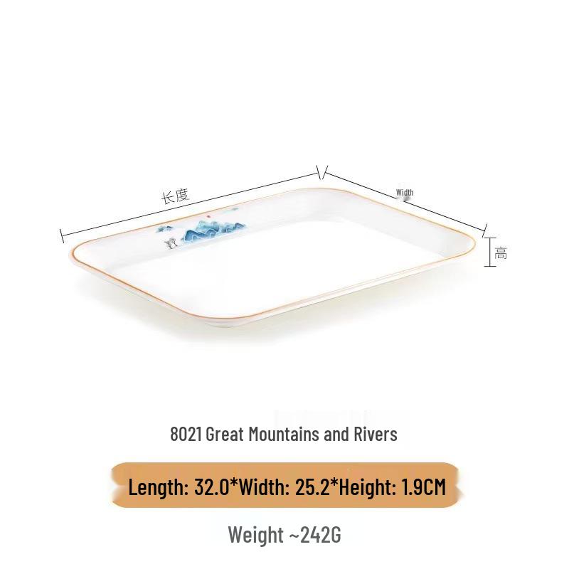 

Melamine Rectangular Serving Tray for Cakes, Desserts, Bread, Tea, Fast Food, and Displays
