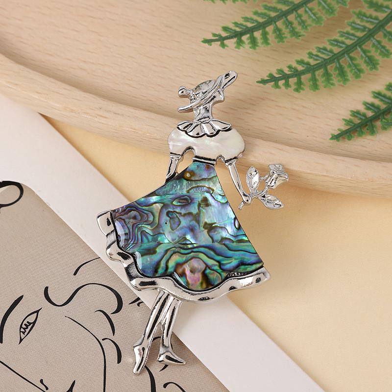 Cartoon Shell Embellished Pin With Angel And Design For Fashion Accessories