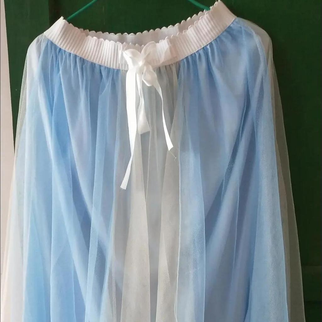 Elegant Fashion Fairy Mesh Skirt Women's High-waisted Maxi A-line Skirts