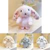 Garden Style Longeared Rabbit Plush Keychain With Soft Material For Gift And Decor