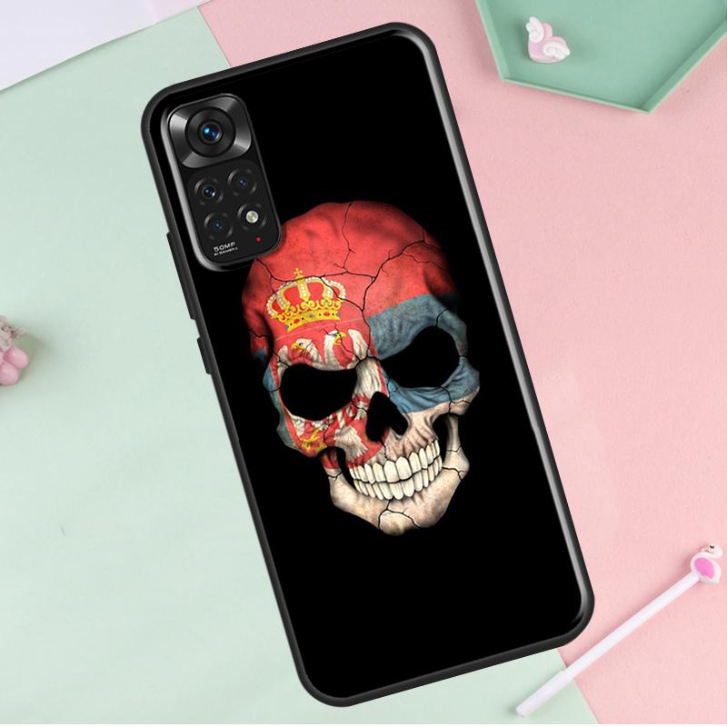 Srbská vlajka Kryt pro Redmi Note 12 Pro Plus pro Redmi Note 10 8 9 11 Pro 12S 11S 10S 9S 9C 10C 12C Pouzdro