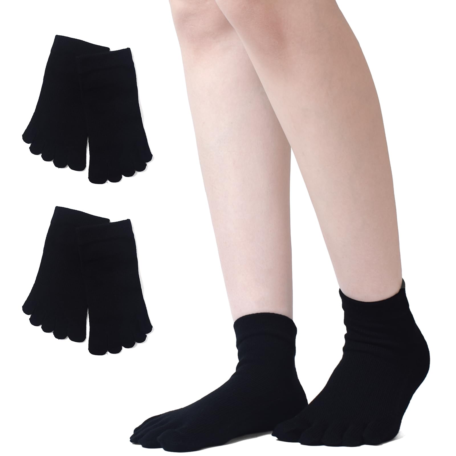 

RaFrance Дезодорирующие Носки Женские Сделано в Японии, Черные, (Размеры 22.0-25.0 см, Набор из 3 пар, Носки с пятью пальцами)