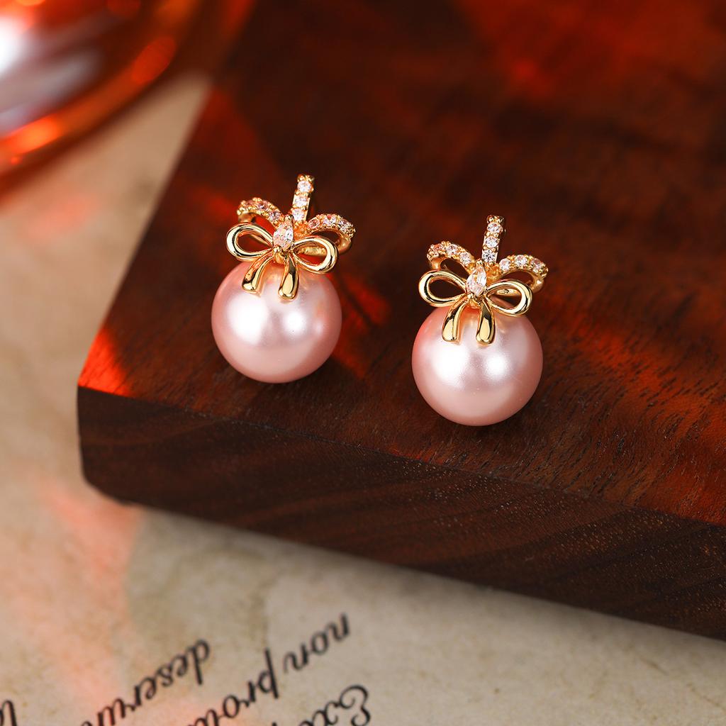 Premium Pearl Stud Earrings S925 Silver Needle Elegant Exquisite Earrings Retro Temperament Versatile Earrings