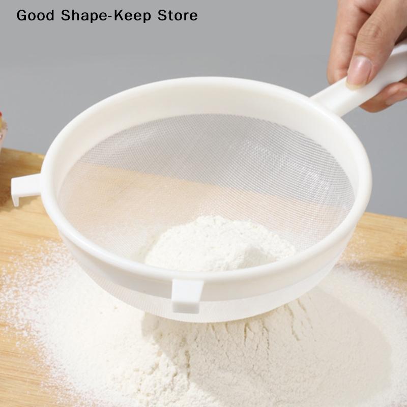 Single Plastic Mesh Spoon Strainer Kitchenware Essential Nut Milk Flour Sieve with Handle Soy Coffee Filter for Kitchen