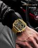 Men's Fashionable Square Dual Display Quartz Watch for Students with Large Dial