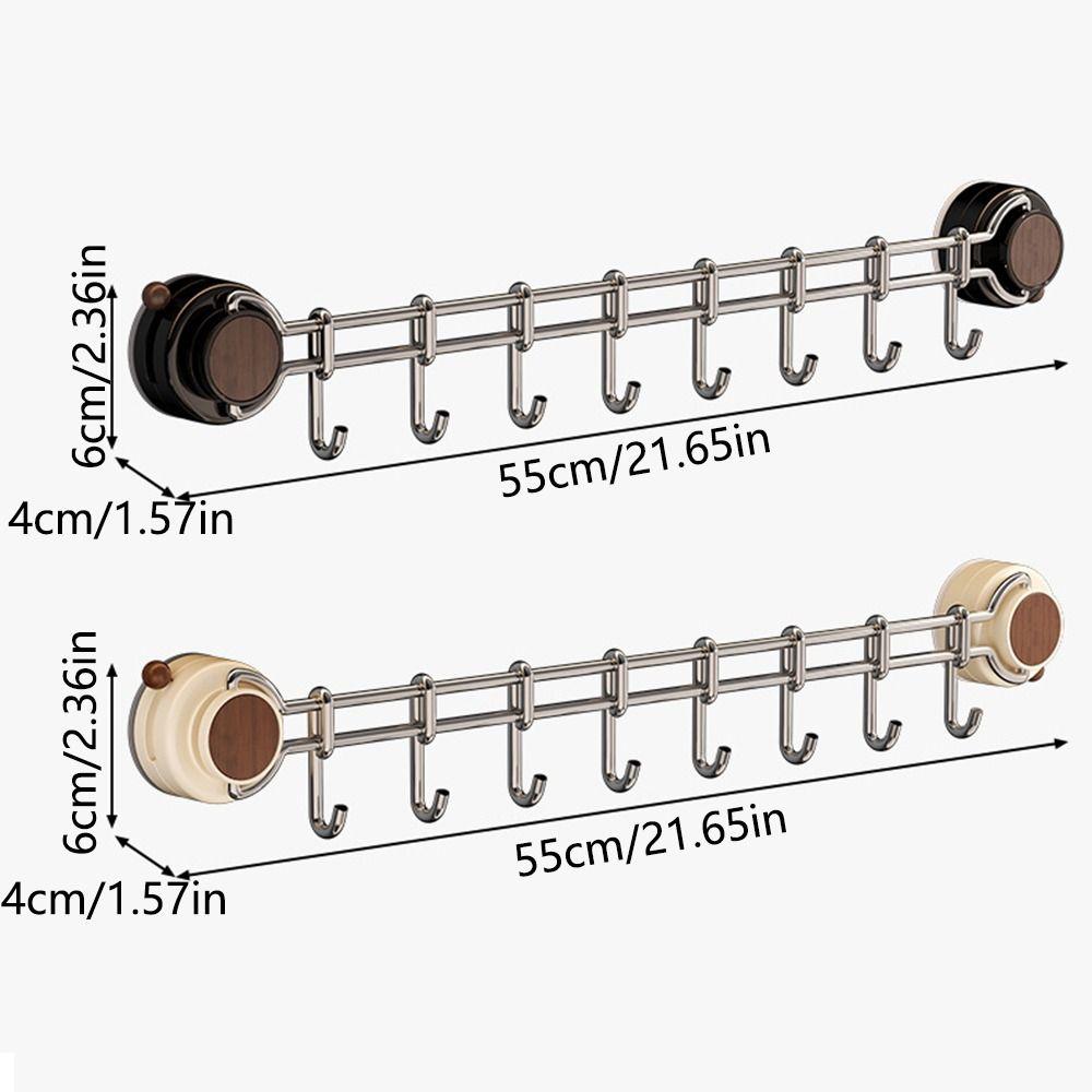 Adjustable Suction Cup Kitchen Hook Sliding Flatware Storage Rack Cooking Utensils Hanger  Coat
