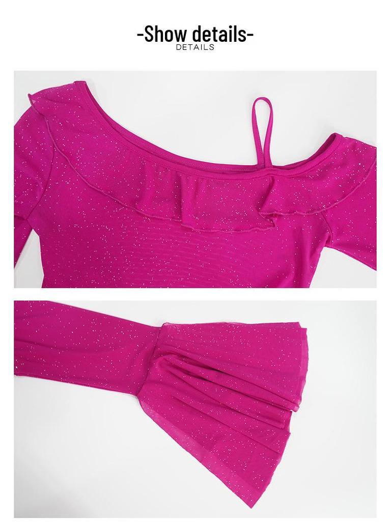 Huayu Belly Dance Costume: Mesh Sequins Dress Set for Women