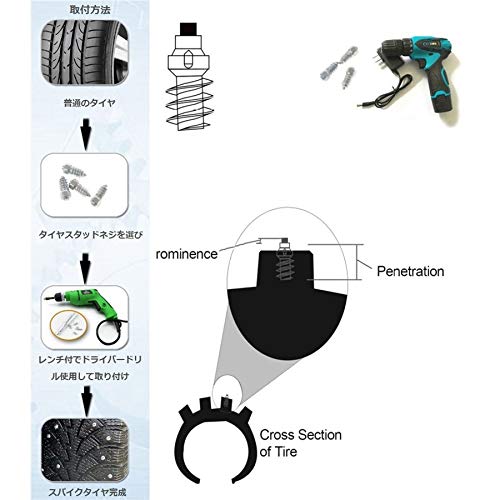 Tire Spikes 100 Pieces 9mm/0.35 Inch Car Snow Tire Studs