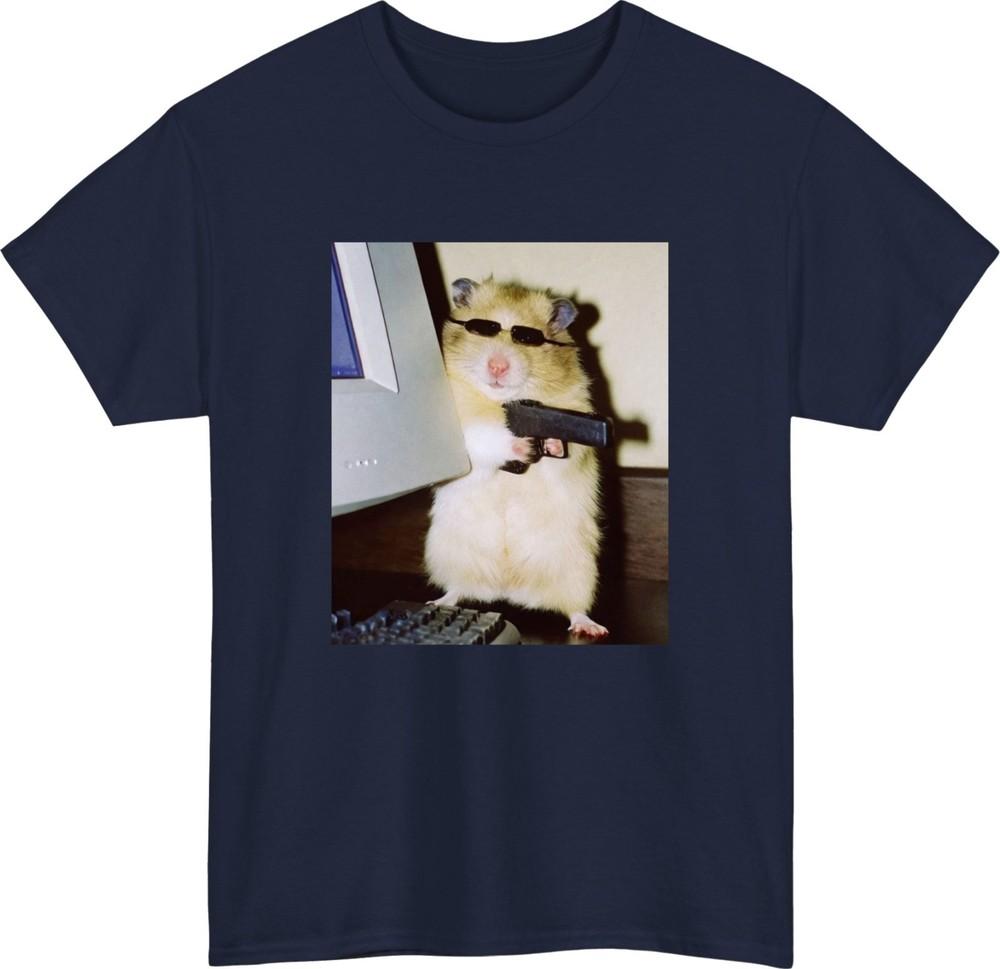 Funny Animal Vintage Graphic TShirt Hamster Unisex Meme Cringe Funny Tee