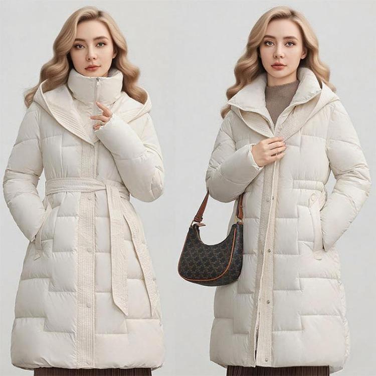 Lightweight Fluffy Hooded Jacket Warm Solid Color Casual Coat Medium Length Loose Sports Cotton Fabric High Quality