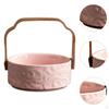 Decorative Basket with Wooden Handle, Ceramic Fruit Bowl Holder, Bread for Home Picnic Table