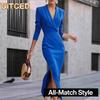 Damenmode Herbst Winter Einfarbiger Druck Langarm POLO-Ausschnitt Freizeitkleider