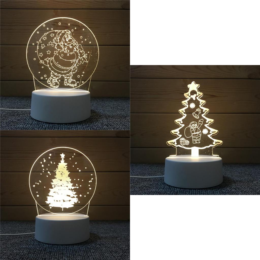 Christmas Santa Claus Xmas Tree Ferris Wheel 3d Night Light Creative Gift Diy Activity