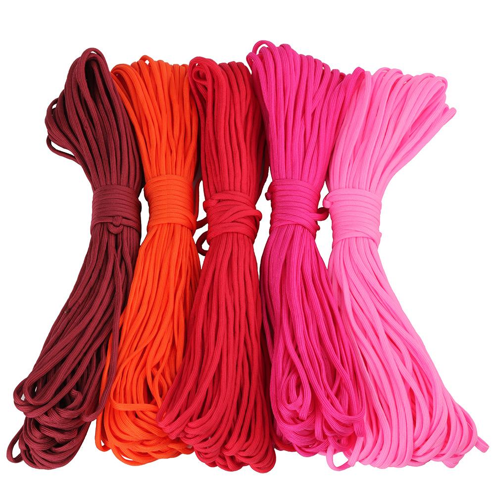 4mm 100meters Outdoor Hiking Polyester Paracord 7 Inner Strands Cores 550 Lbs Capacity Full Parachute Cord Nylon Bag Packing