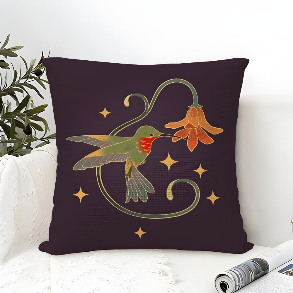 Simple Farm Crop Flower Print Pillow Case Cotton Linen Fabric Square Zipper Pillowcase Home Decorative Living Room