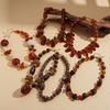 European and American Acrylic Beaded Irregular Geometric Round Sweater Chain Retro Ethnic Style Niche Necklace 
