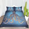 Sada povlečení Octopus Chapadla Chobotnice Ložní prádlo Námořní Oceánově Modrá Lněná ložní souprava Mořský Námořní Téma Přikrývka Plná Velikost
