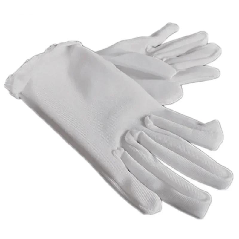 Childrens Gloves White Short Satin Texture Childrens Dance Stage Accessories Wedding Flower Gloves Wedding Dress Accessories