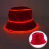 Solid Color Style Beach LED Cap Luminous Fisherman Hat El Wire Bucket Hats Glow In The Dark For Club Rave Party Wedding Props