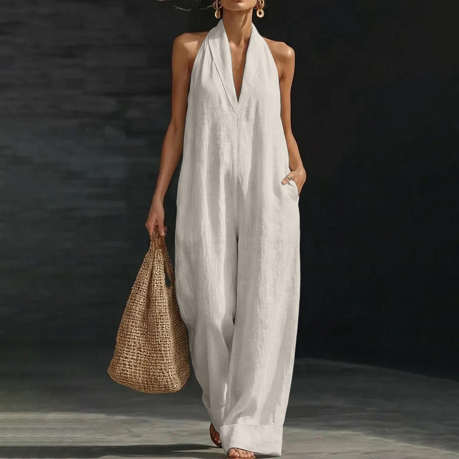 Women s Color,  Elegant And Comfortable Sleeveless Jumpsuit L