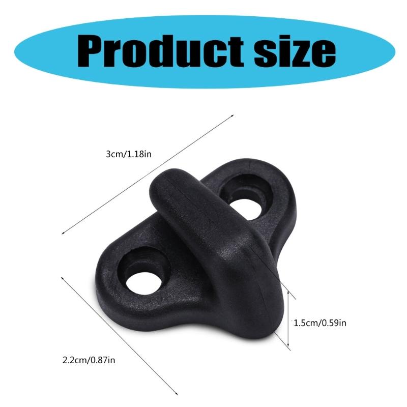 Nylons Bungee Hook Replacement with Flathead Screws for Kayak Canoes Boats Kayak Lashing Hook, Double Hole J Shape Hook