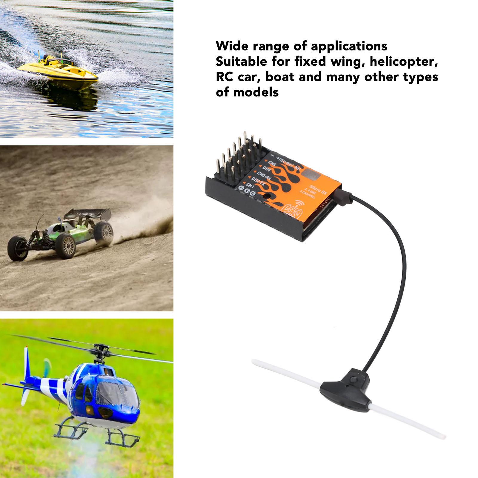 

Мікроприймач ExpressLRS з підтримкою 5-канальних ШІМ-виходів, функцією безпеки та антеною IPEX MHF T для радіокерування.