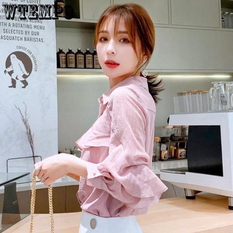 Spring and Autumn Women's Shirt Chiffon Shirt Fashion Long Sleeve Shirt Korean Loose Western Blouse Women's Shirt