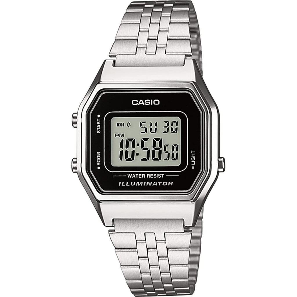 Casio Vintage LA680WEA-1EF Digital Watch for Women, Silver/Black