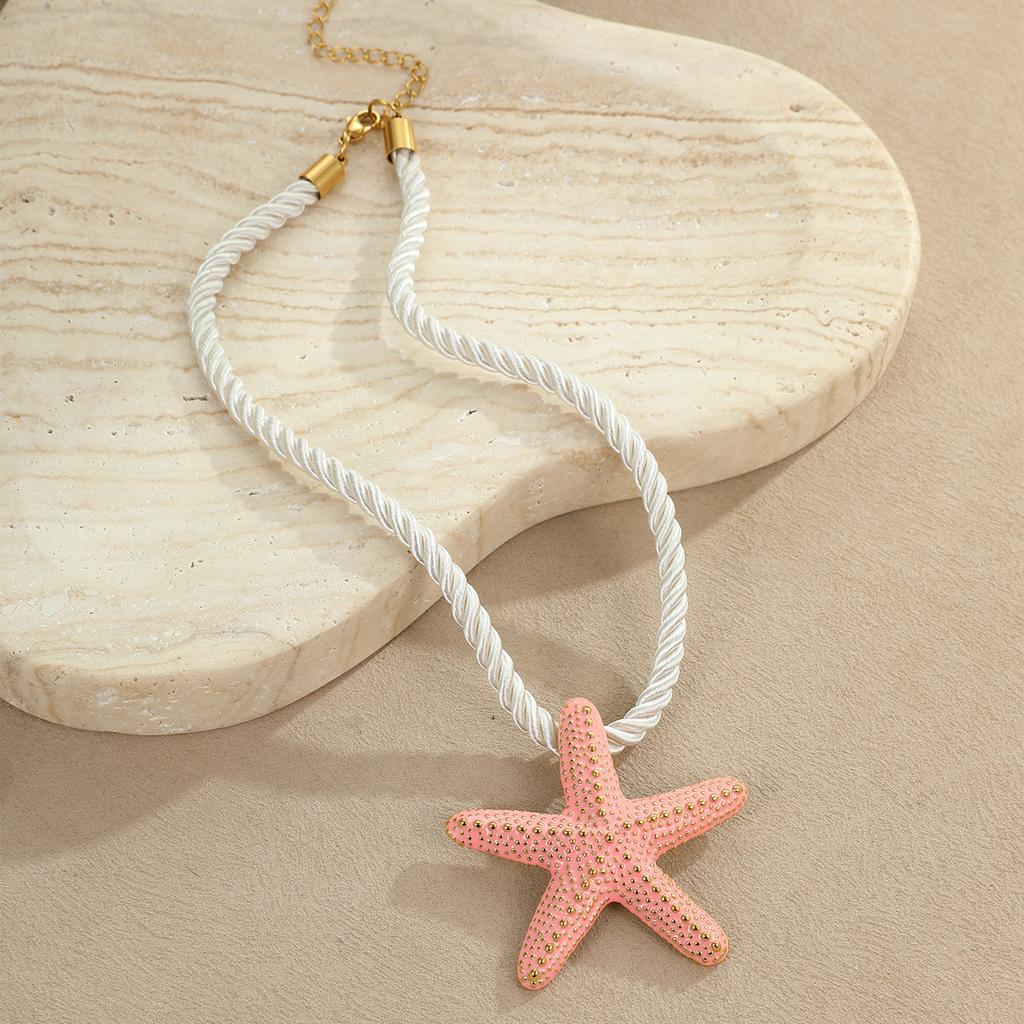 GEMCHIC Women's Exaggerated Colorful Starfish Necklace Fashion Vacation Beach Jewelry