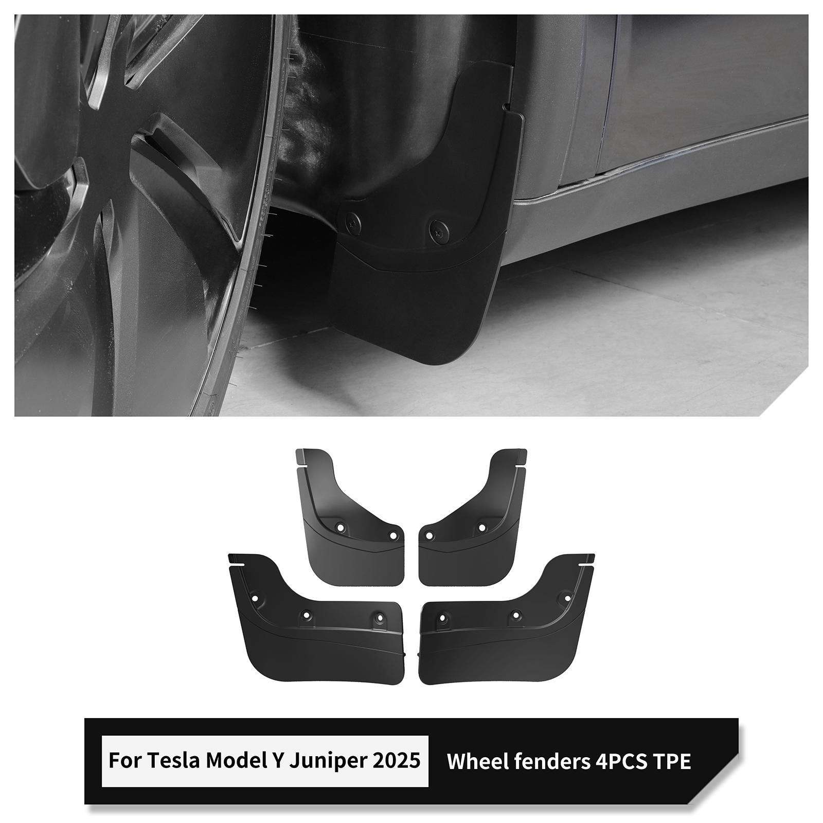 for Tesla Model Y Juniper/Launch 2025 Car Mud Fenders Car Modification Accessories Front And Rear Wheel Fenders 4Pcs/set