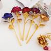 5Pcs 24K Foil Plated Rose Valentine'S Day Creative Gift Gold Rose Lasts Forever Love Wedding Decor Lover Lighting Roses