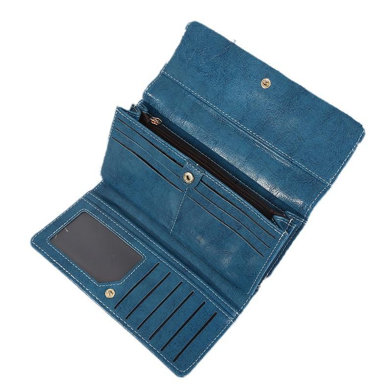 Women's Drawstring Design Long Wallet Clutch Purse Coin Card Holder