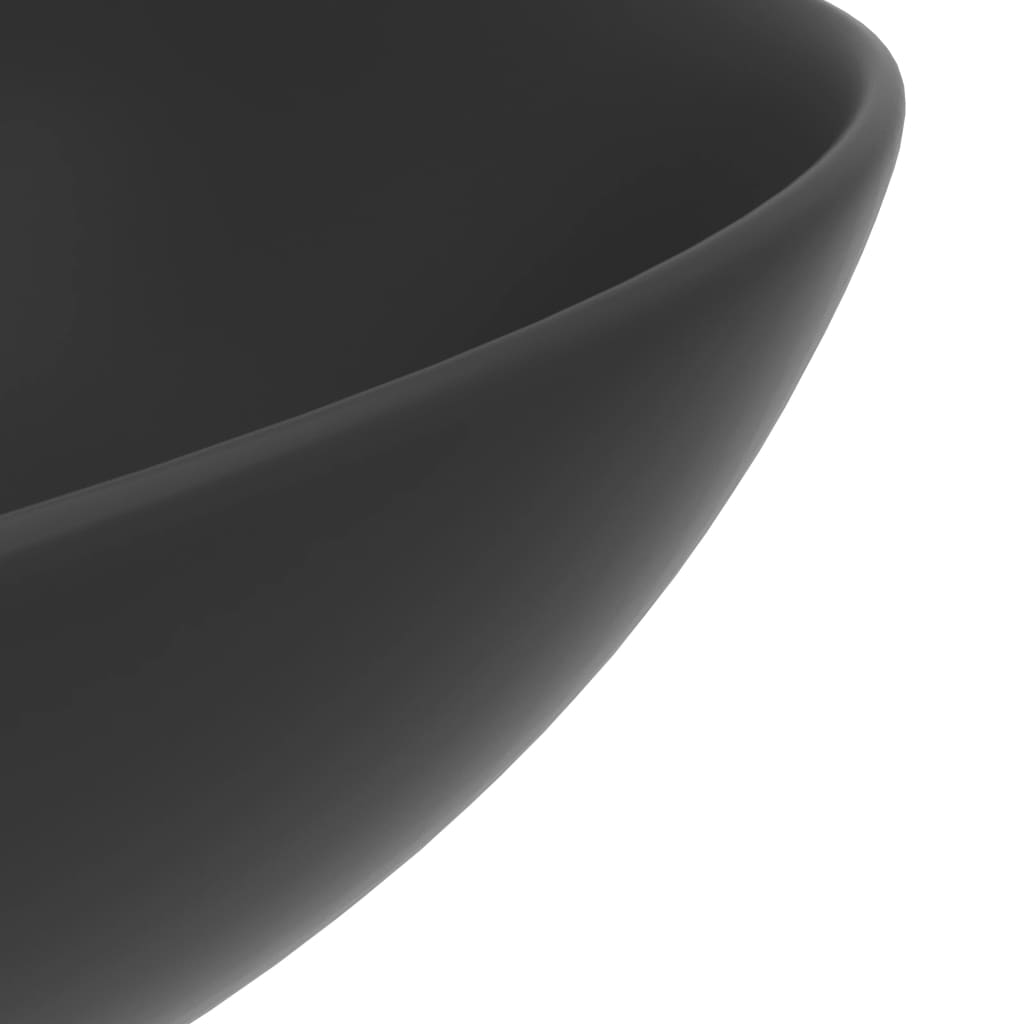 Ceramic Wash Basin Dark Grey Round