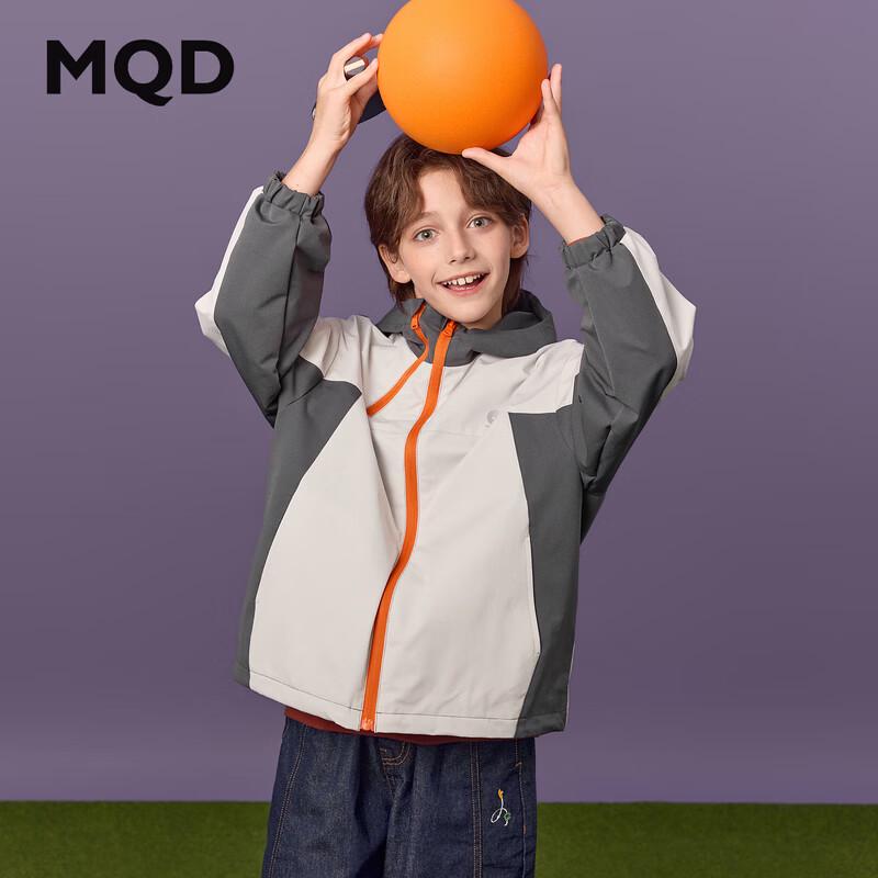 MQD Boys' Lightweight Outdoor Hooded Color-Block Jacket